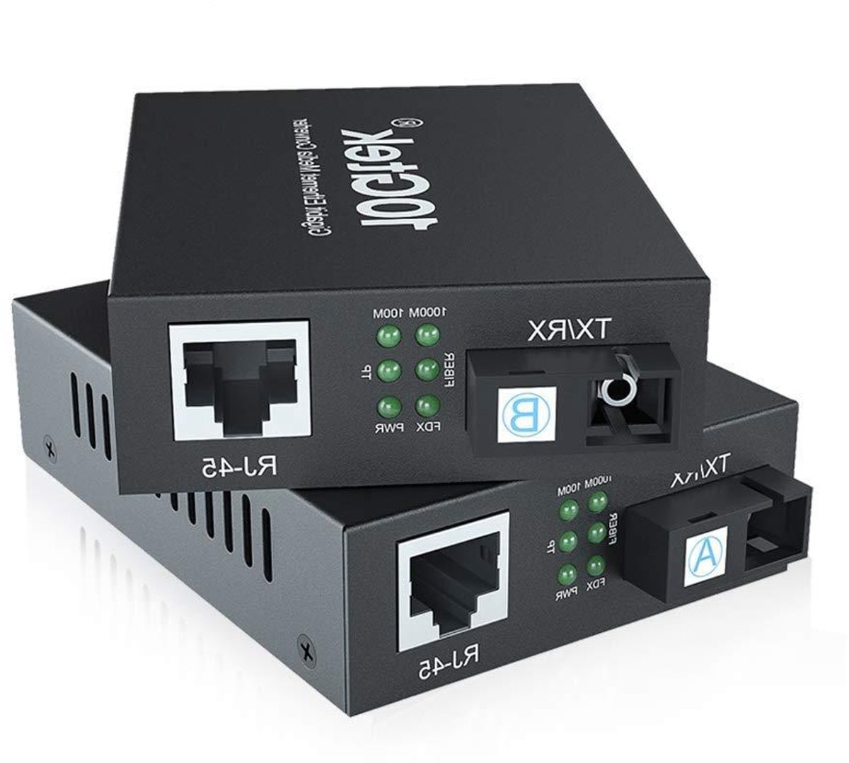 Ethernet Media Converter - Netwerk Converter - Netwerk Uitbreiden - Ingebouwde BiDi Transceivers - 40 km - Zilver