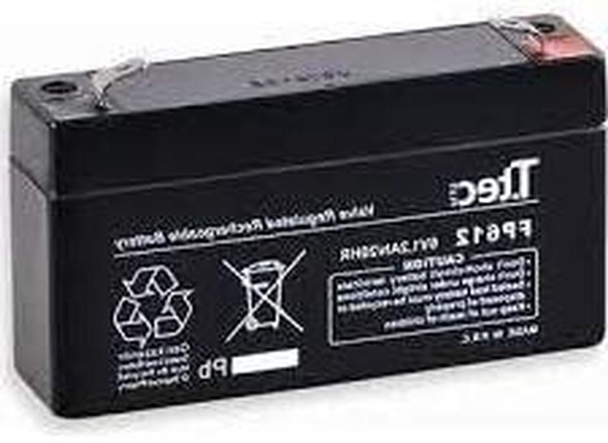 Onderhoudsvrije Batterij - Droge Batterij - Draagbare Apparaten - Licht en Klein - 6V 1.3Ah - Zwart