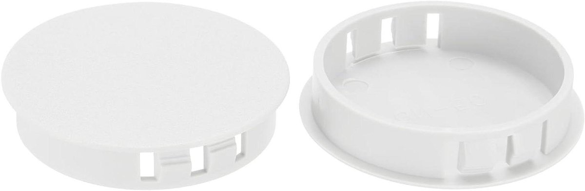 Gatpluggen Plastic - Ronde Dekseltjes - Gaten Afwerken - Snap Type Ontwerp - 50 mm Diameter - Wit