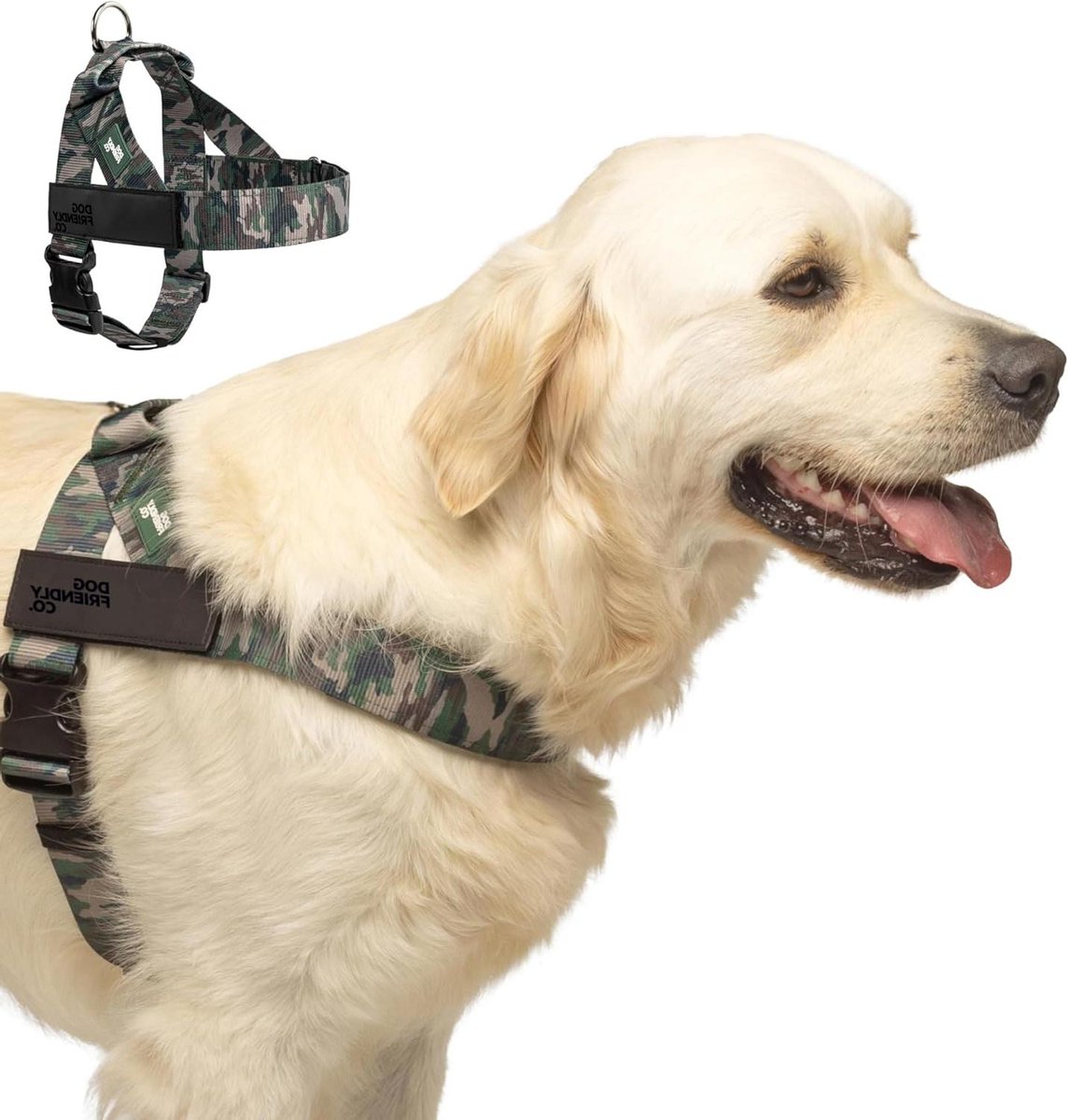 Hondentuigje - Honden Harnas - Veilige Wandelingen - Schaafbestendige Singels - Maat S - Groen Camouflage