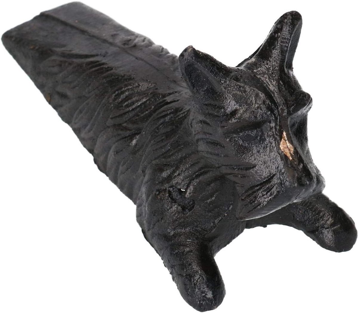 Honden Deurstopper - Deurkruk Stopper - Deuren Open Houden - Gietijzeren Hond - 6x8x15 cm - Zwart