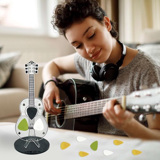 Gitaar Plectrum Houder - Plectrum Organizer - Plectrums Tonen - Helder Acryl Frame - 3 Plectrums Capaciteit - Transparant — afbeelding 3