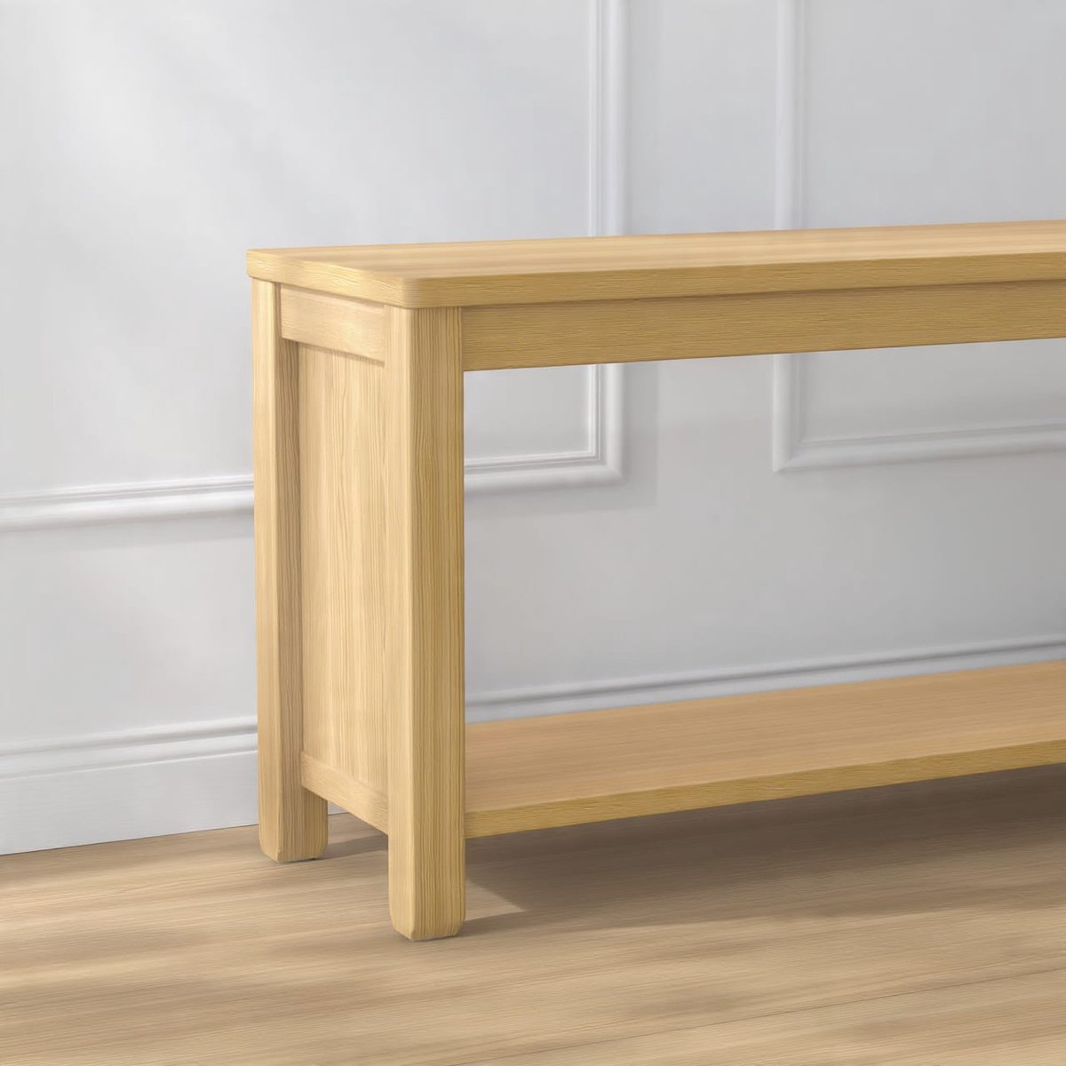 Consoletafel 120x30x80 cm – Smalle Zwarte Sidetable met 3 Lades en Open Plank, Boho Rattan Haltafel voor Hal, Woonkamer en Achter Bank – Dader