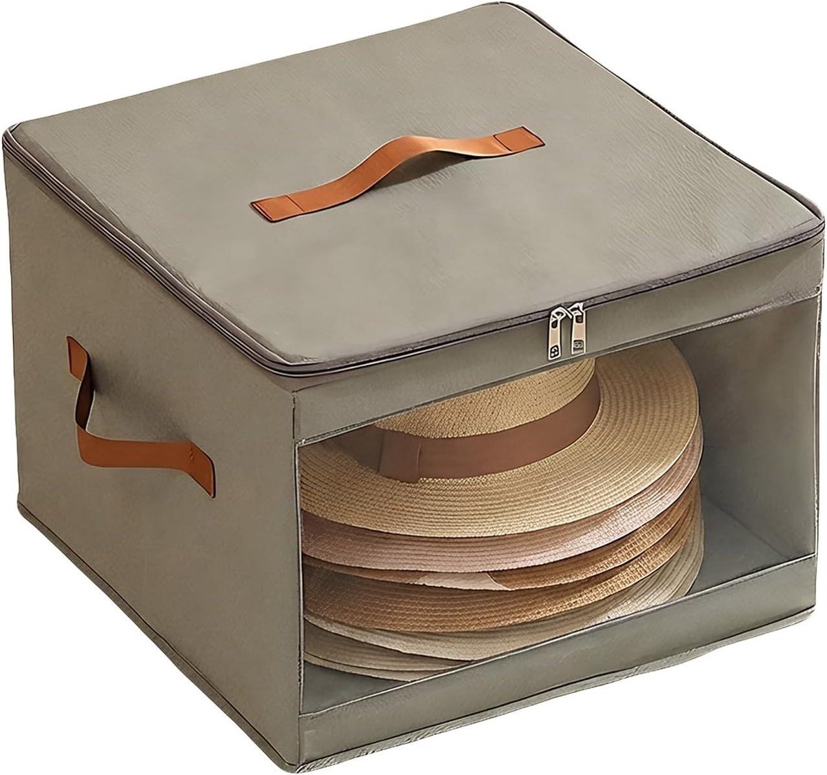 Opbergdoos Onder Bed - Opbergbox Rits - Kleding Opbergen - Waterdicht Stofdicht - 35 x 35 x 25 cm - Grijs