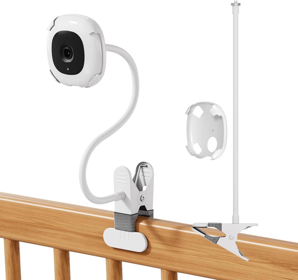 Flexibele Clip Houder - Monitor Beugel - Babykamer Beveiliging - Geen Boren Nodig - 1 Stuks - Zwart