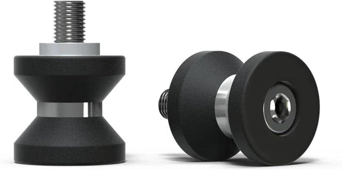 Achterstandaard Schroeven - Motor Bobbins - Motor Onderhoud - Beschermt Swingarm - M10 - Mat Zwart