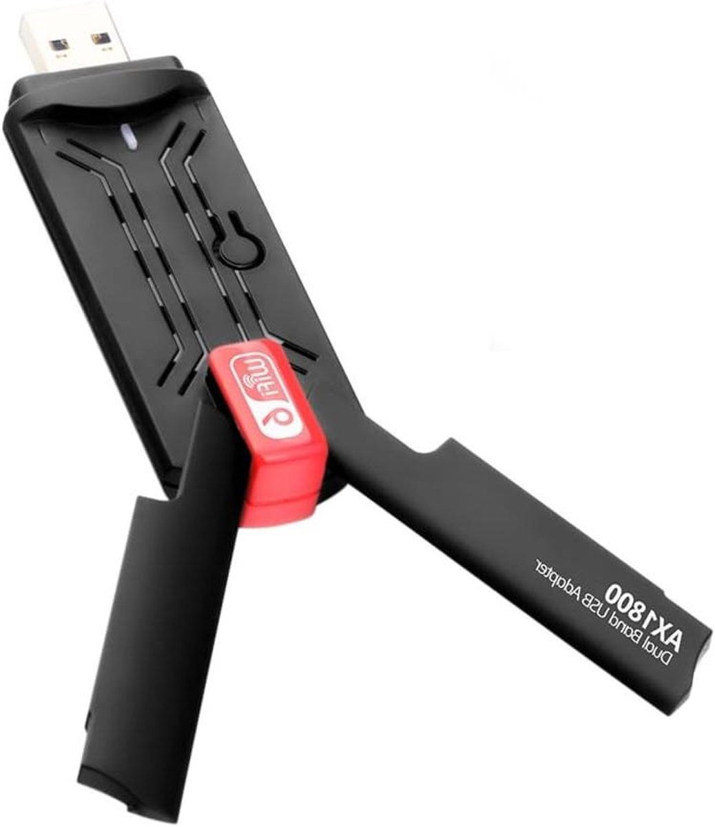 Wifi 6 Adapter - Netwerkkaart Dongle - Snelle Internetverbinding - Dual Band AX1800 - USB 3.0 - Zwart