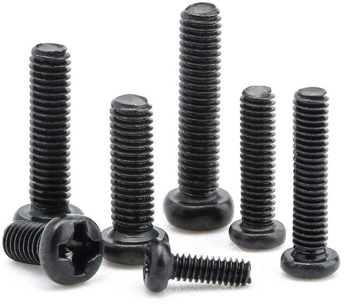 Tapschroeven Set - Mini Schroeven - Doe-het-zelf Projecten - Verzonken Ronde Kop - 650 Stuks - Zwart