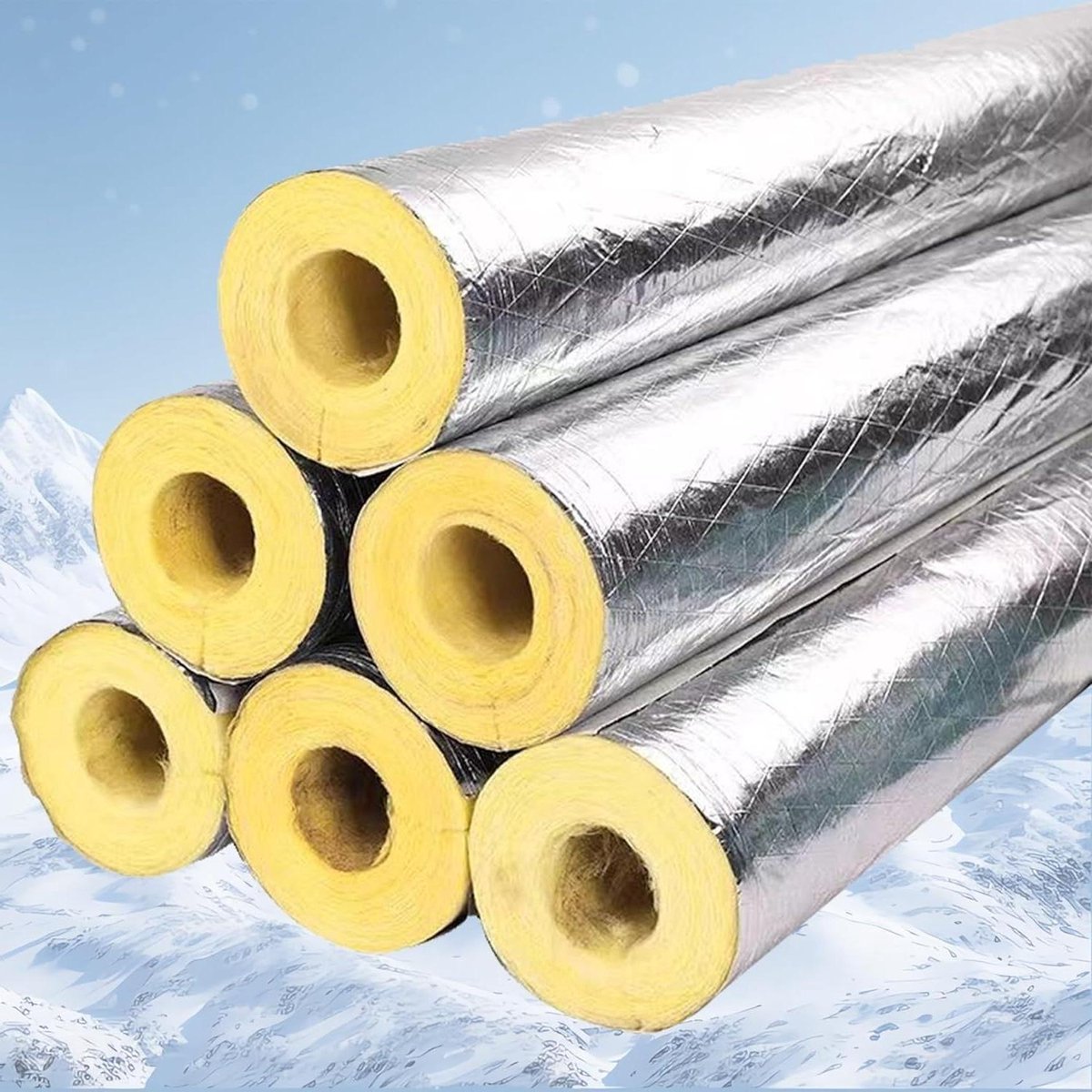 Buisisolatie Schuimslang - Glaswol Pijp - Leidingen Isoleren - Aluminiumfolie Laag - 34mm X 30mm - Grijs