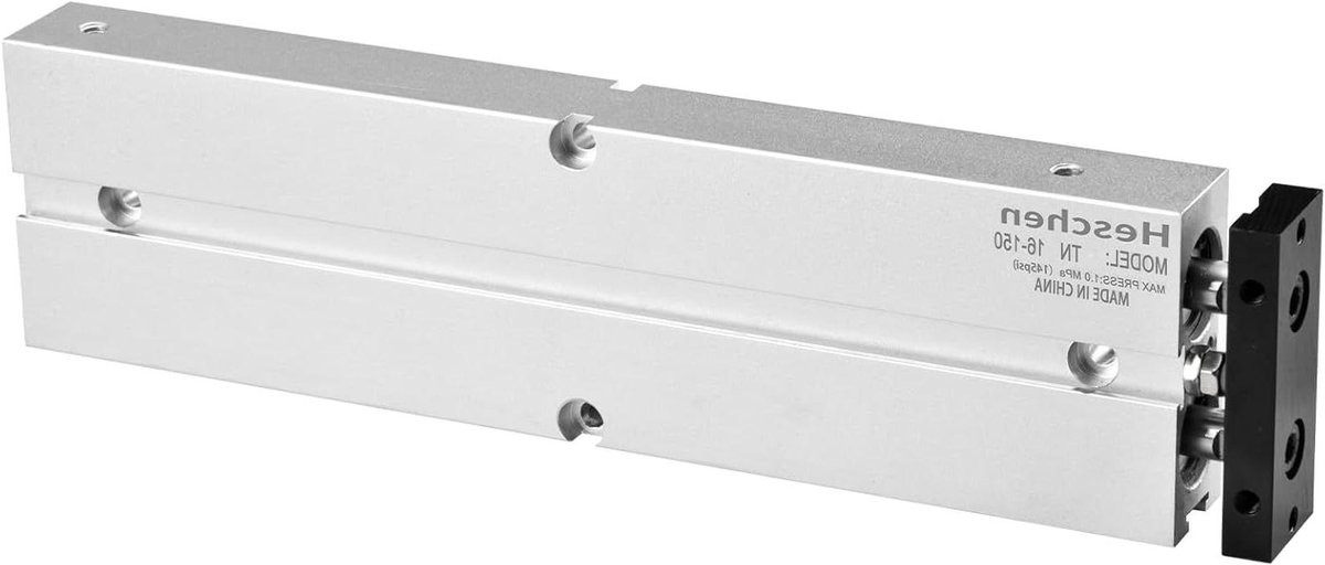 Luchtcilinder - Dubbelwerkend - Industriële Automatisering - Dubbele Zuigerstang - 16mm Boring 150mm Slag - Zilver