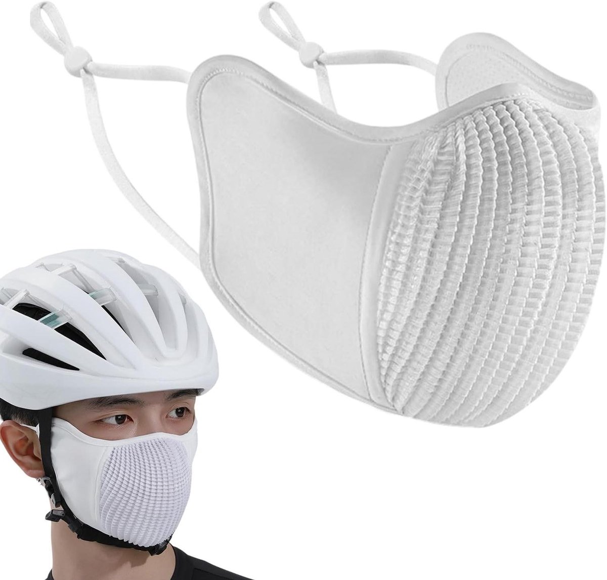 Gezichtsbedekking - Winddicht Schild - Outdoor Activiteiten - Ademend Ice Silk - 15 x 12.5 cm - Wit
