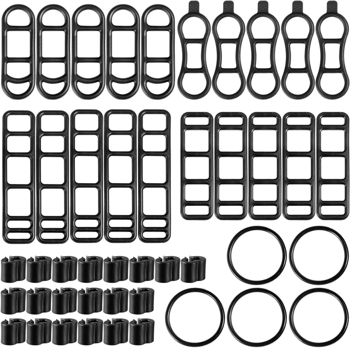 Fietsbanden Set - Rubberen Ringen - Fiets Accessoires Bevestigen - 5 Stijlen - 25 Stuks - Zwart