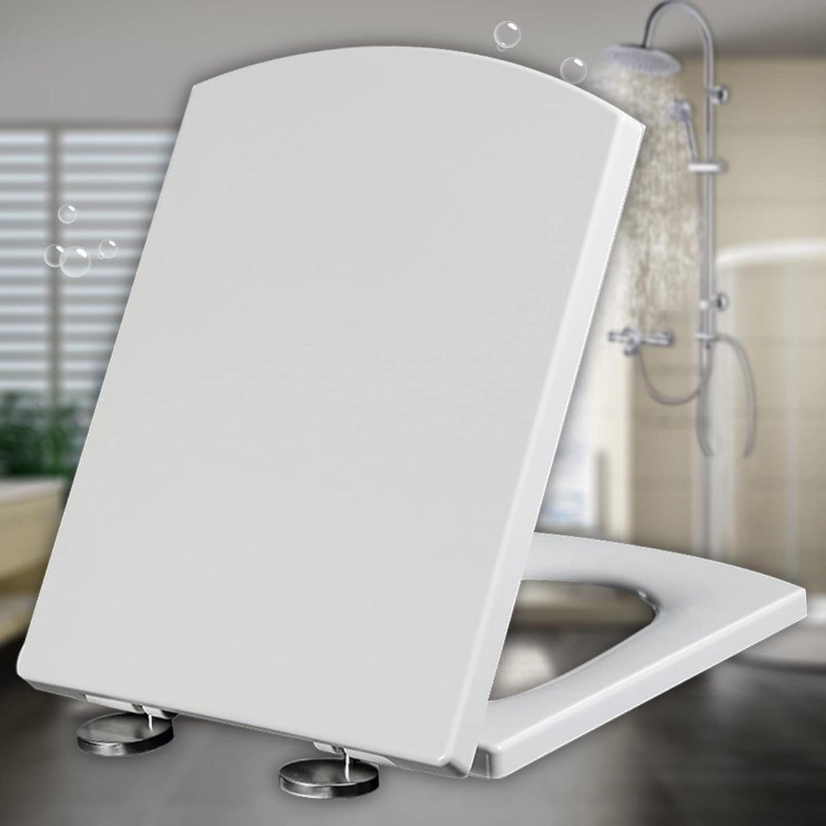 Toiletbril - Toiletzitting Deksel - Badkamer Vernieuwen - Softclose Mechanisme - 39.5-46.5cm - Wit