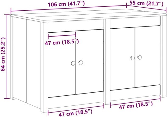 Buitenkeuken Kast - Opbergkast Tuin - Keuken Organiseren - Massief Hout - 106x55x64 cm - Bruin — afbeelding 5