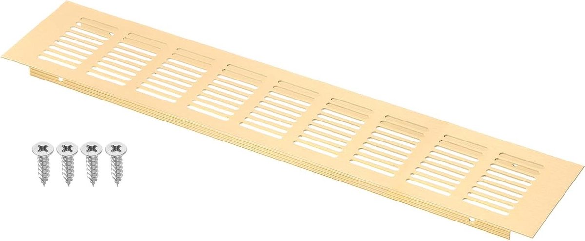 Ventilatierooster - Luchtrooster - Ventilatie Verbeteren - Antislip Groefdesign - 400 x 80 mm - Goud