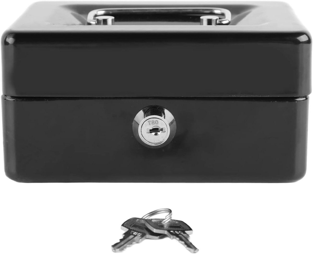 Metalen Geldkist - Afsluitbare Opberger - Veilig Sparen - Stevig Metaal - 15 x 12 x 7 cm - Zilver