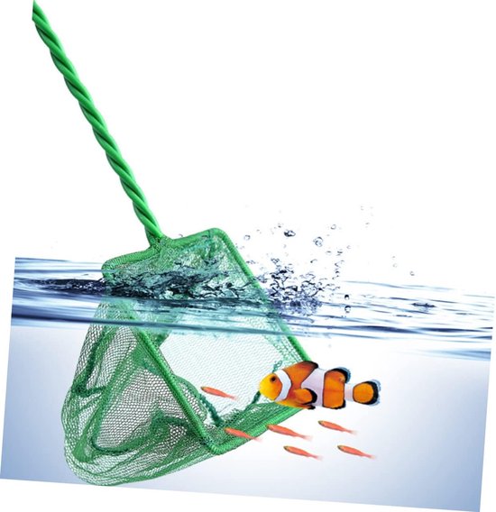 Vissennet Set - Aquarium Schepnet - Vissen Vangen - Fijnmazig Nylon - 50x19cm - Groen — afbeelding 2