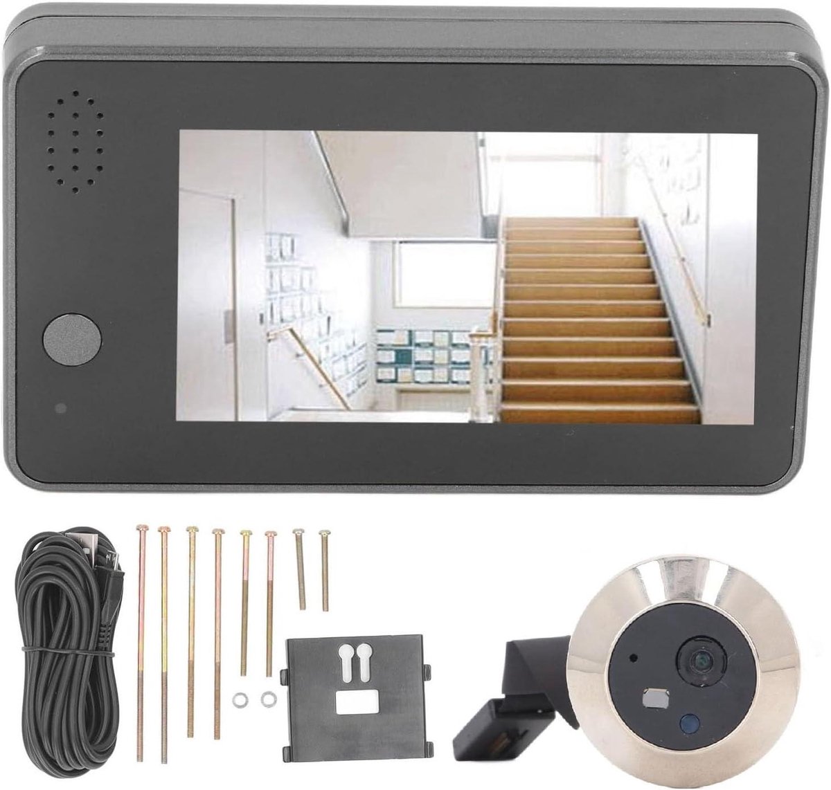 Digitale Deurspion - Videodeurbel Camera - Huis Beveiliging - 4.3 Inch HD Scherm - 1080P Resolutie - Zwart
