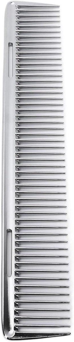 Barbier Kam - Haarkam Metaal - Haar Styling - Anti Statisch Ontwerp - 24 x 6 x 1 cm - Zilver