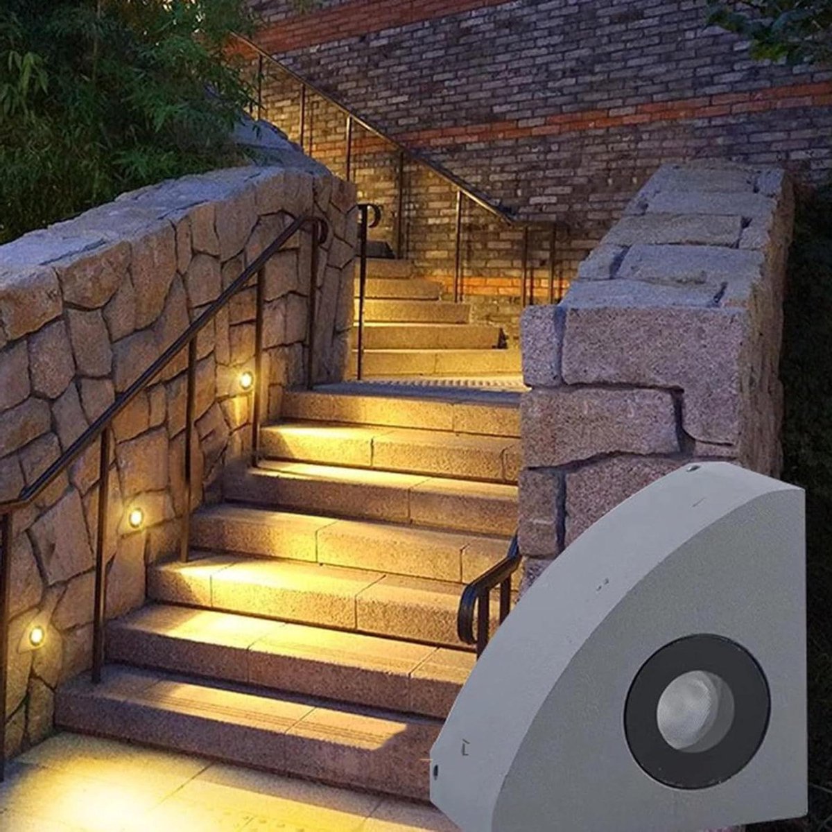 Driehoekige trapverlichting - Wandlamp hoek - Buiten verlichten - IP65 waterdicht - 3W 10W - Geel