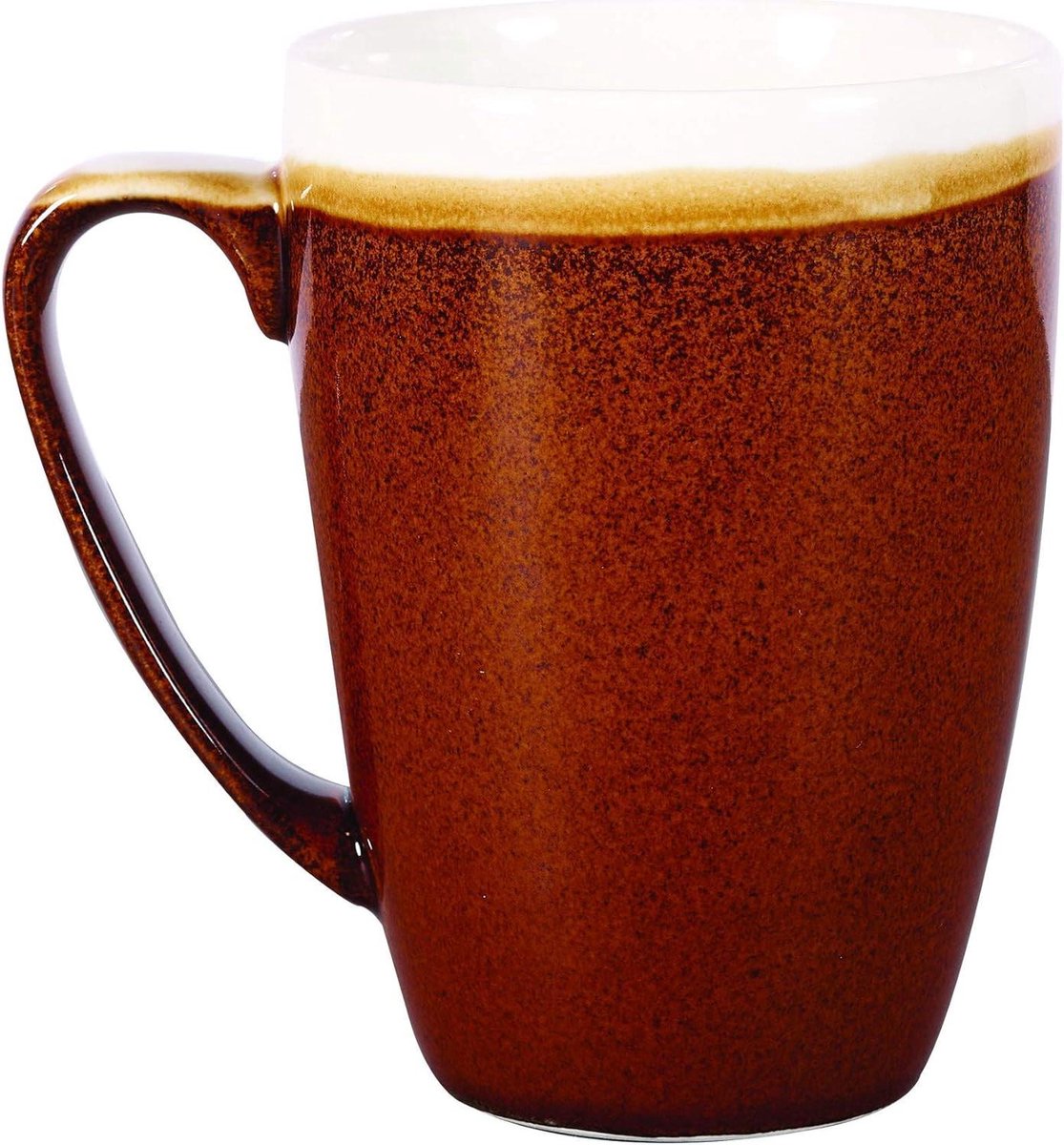 Handgemaakte Mok - Keramische Beker - Koffie Moment - Handbeschilderd Design - 34cl - Bruin