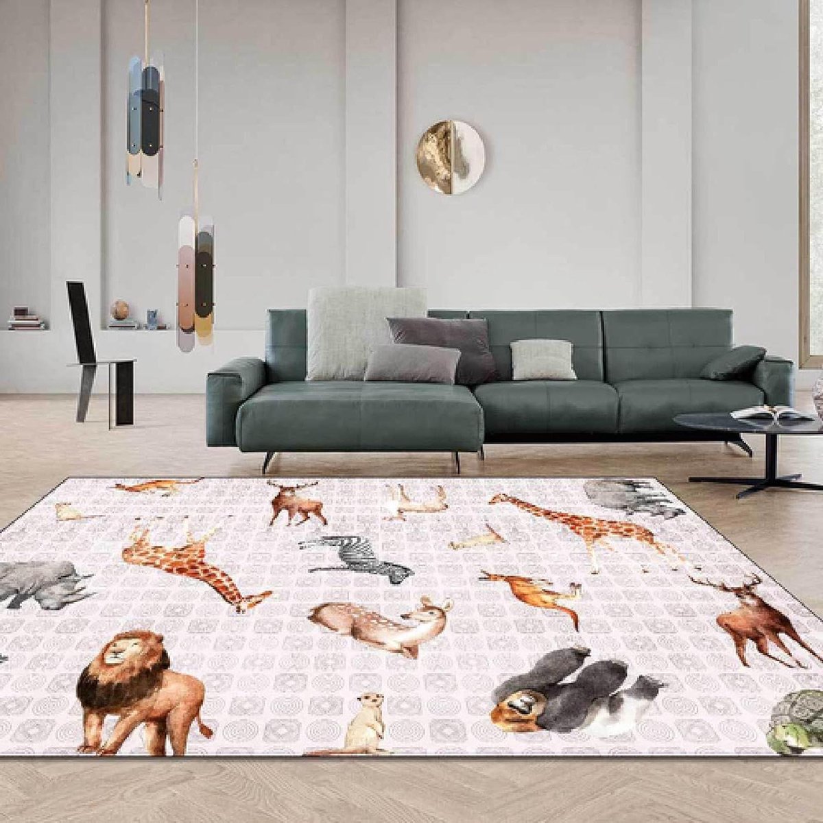 Laagpolig Tapijt - Dierenprint Vloerkleed - Woonkamer Decoratie - Geschikt voor vloerverwa