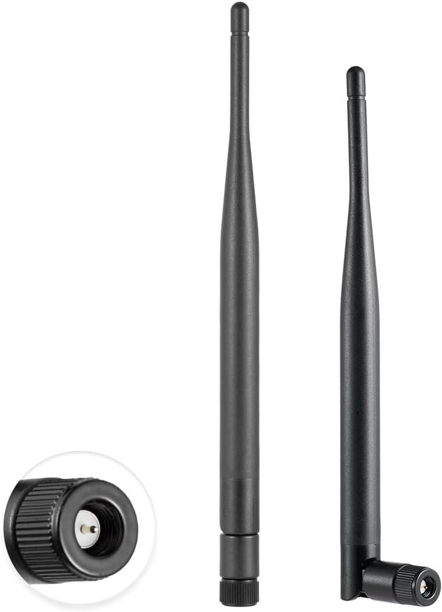 Dubbele Band WiFi Antenne - Netwerk Versterker - Signaal Verbeteren - 5dBi Omni-directioneel - 19.5cm - Zwart