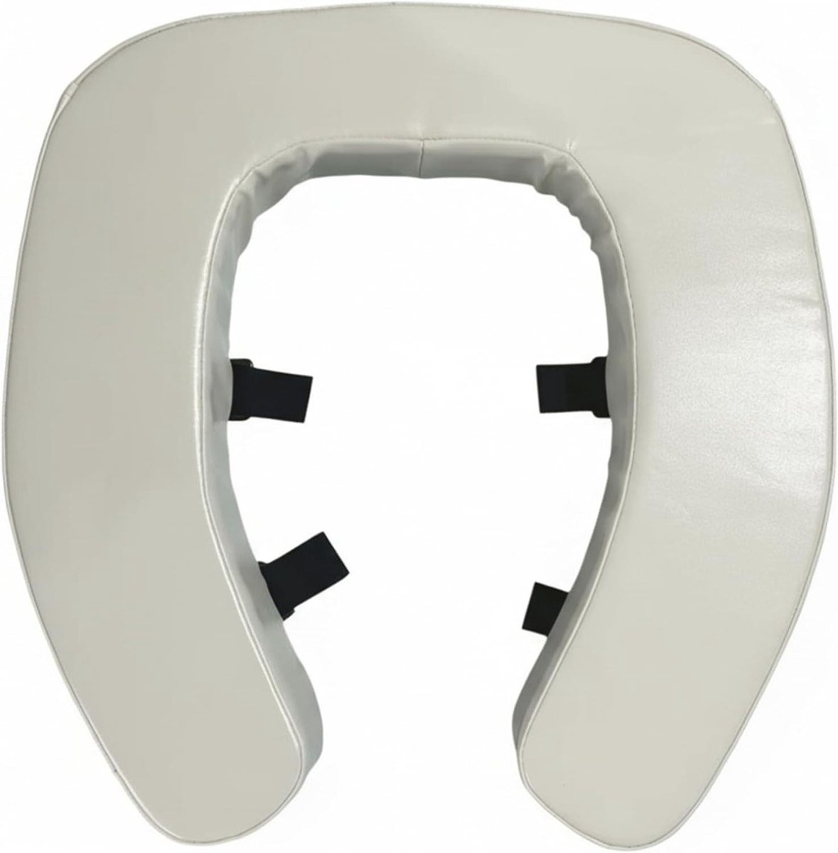 Verhoogde toiletstoel - Gewatteerde toiletverhoger - Badkamer veiligheid - Verstelbare klittenbandsluitingen - 40 x 38 cm - Beige