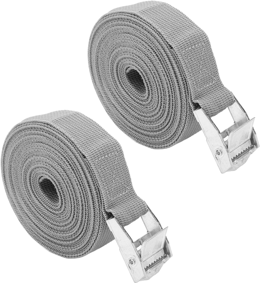 Ratelspanbanden Set - Vastzetbanden Vracht - Goederen Zekeren - Duurzame Zinklegering - 2x 3 meter - Grijs