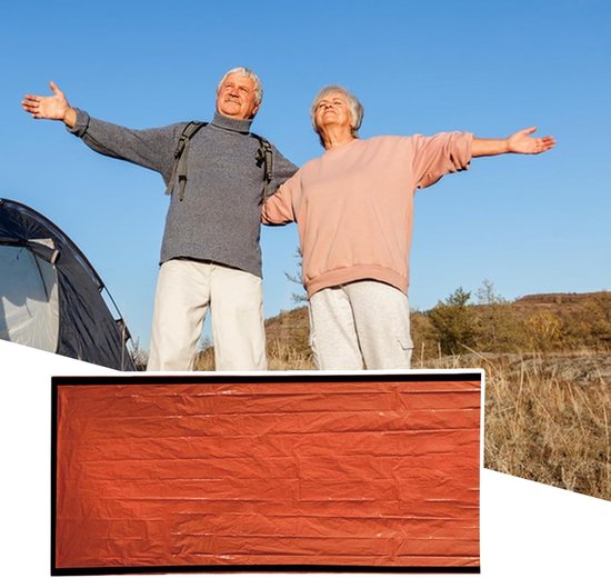 Slaapzak - Outdoor tas - Kamperen en reizen - Waterdicht en warm - 266 x 91 cm - Oranje — afbeelding 5