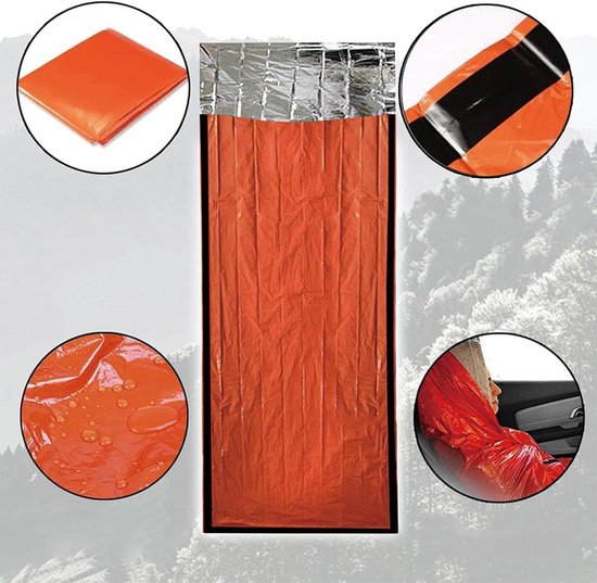 Slaapzak Volwassenen - Outdoor Slaapzak - Kamperen en Reizen - Waterdicht en Thermisch - 266 x 91 cm - Oranje — afbeelding 5