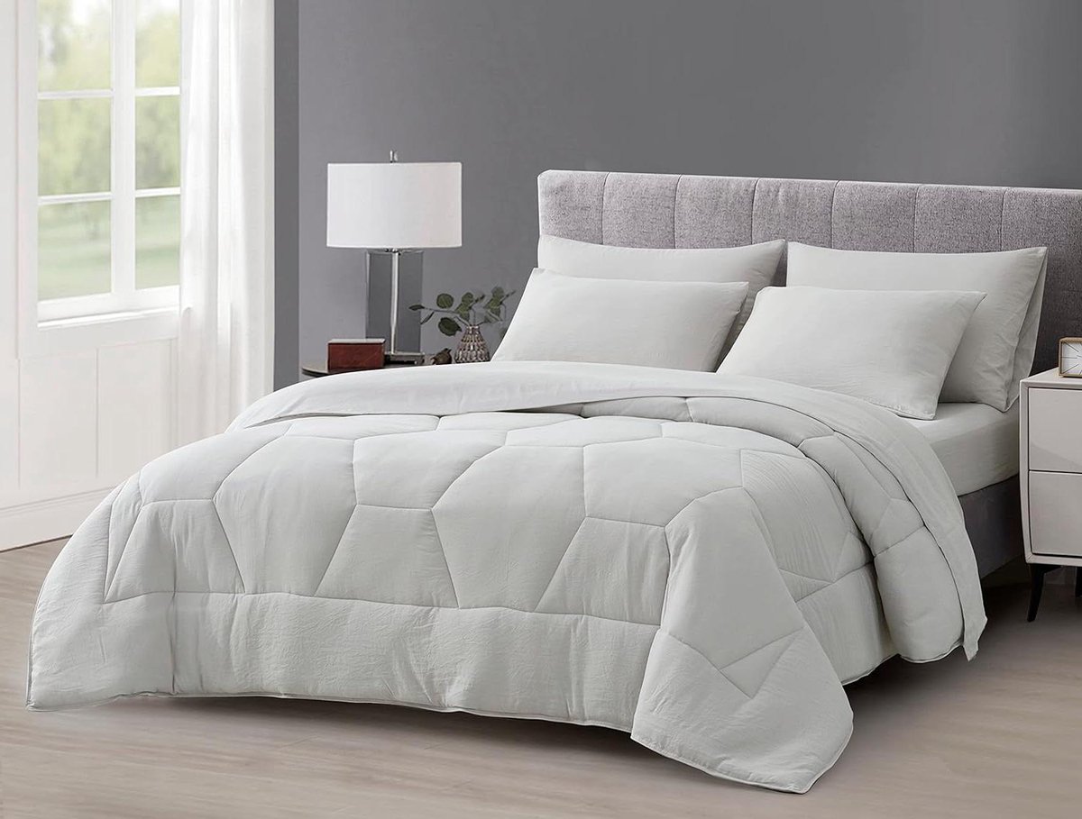 Dekbed set - Beddengoed set - Slaapkamer Decoratie - Honingraat Patroon - Queensize - Lich