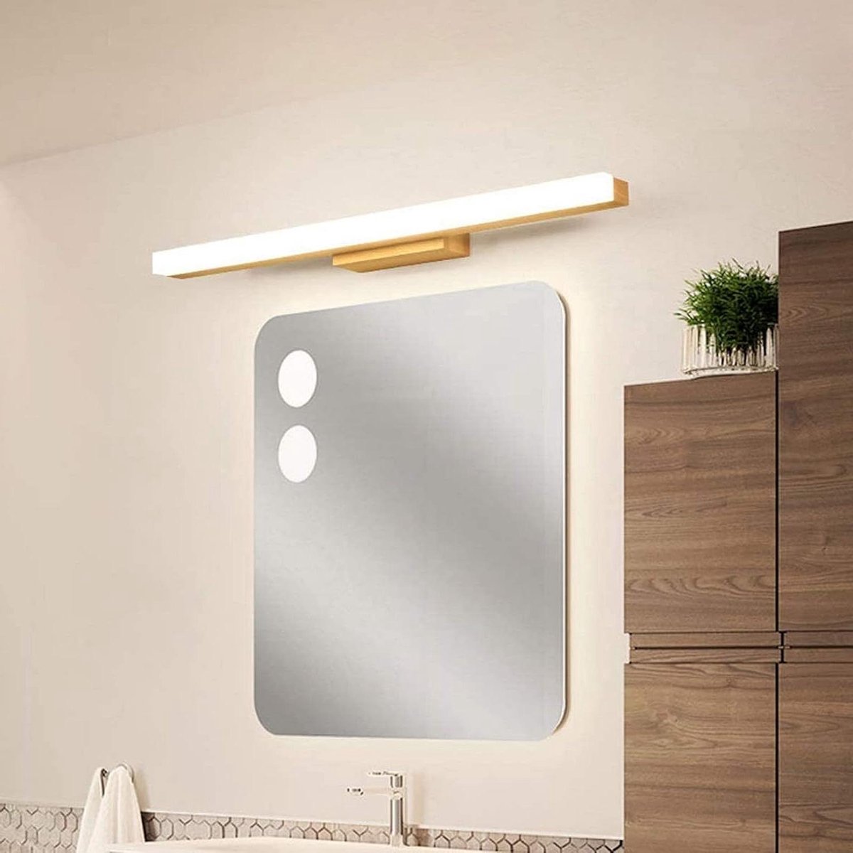Spiegellamp LED - Wandlamp Badkamer - Make-up Aanbrengen - Warm Licht - 40cm - Zwart