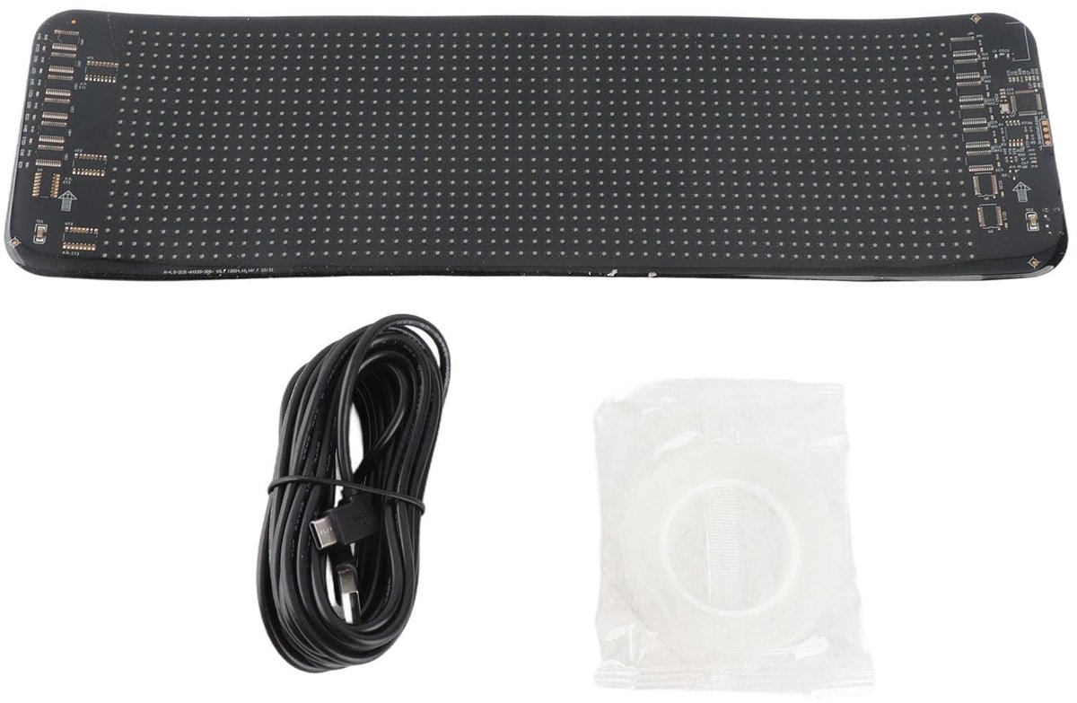 ONF3 - RGB-programmeerbaar LED-bord - Heldere Tekstscroll - USB-aansluiting - 34,8 x 10,16 cm - Voor Autowinkel - Ideaal voor Reclame - Eenvoudi...