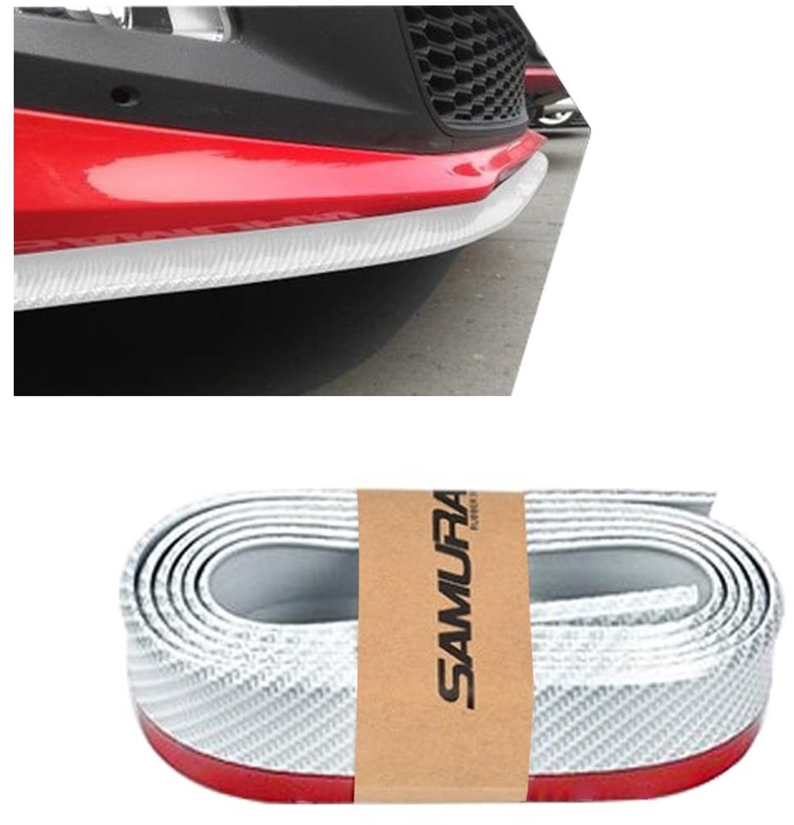 aladdien - Auto voorbumper beschermer - Rubber bumper lip trim - Wit - Auto splitter body spoiler - Universele buitenkant - 2,5 m