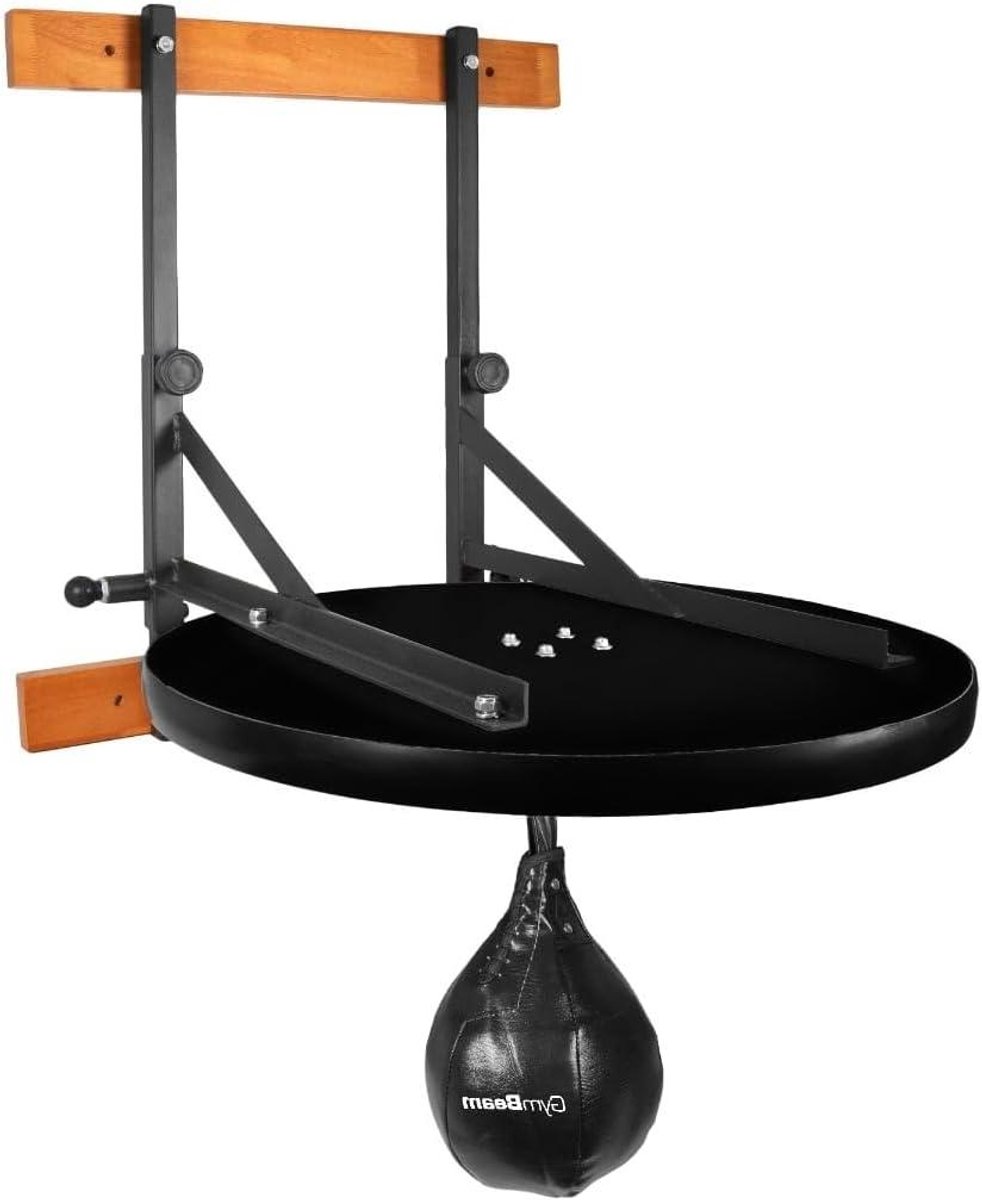 Boksbal Platform - Trainingsbal Set - Vechtsport Training - Verstelbare Hoogte - Wandmontage - Zwart