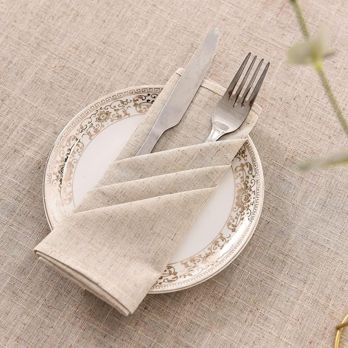 Linnen Servetten - Tafeldecoratie - Diner en Feest - Duurzaam Materiaal - 35x50cm - Wit