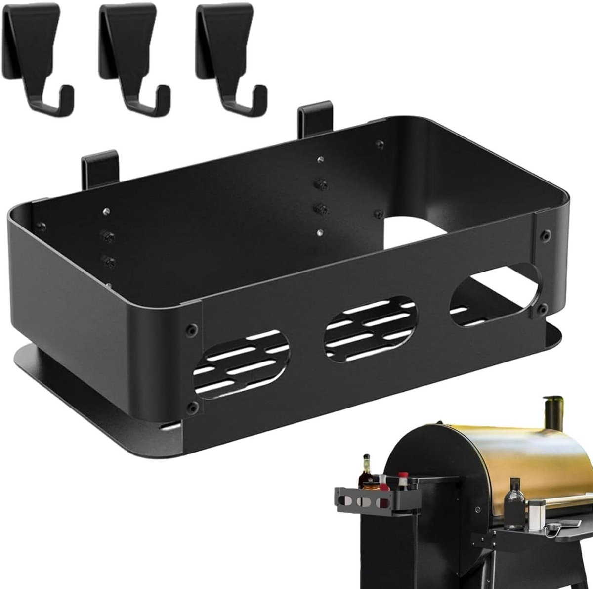 Grill Gereedschap Houder - Bakplaat Organizer - Outdoor Grillen - Met Haken - 27x16x9 cm - Meerkleurig