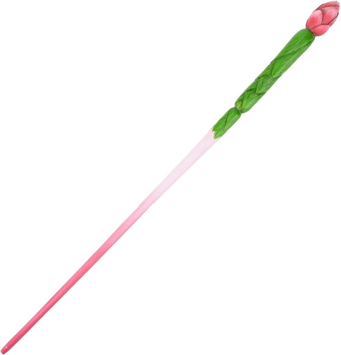 Heks Toverstaf - Magische Stok - Fantasie Rollenspel - Gegoten Hars Met Stalen Kern - 35 cm - Roze Groen