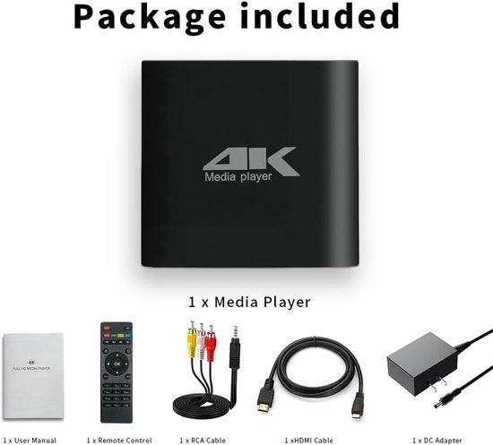 4K Mediaspeler - Ultra HD speler - Digitale Signage - Automatisch afspelen - Ondersteunt 8TB - Zwart — afbeelding 5