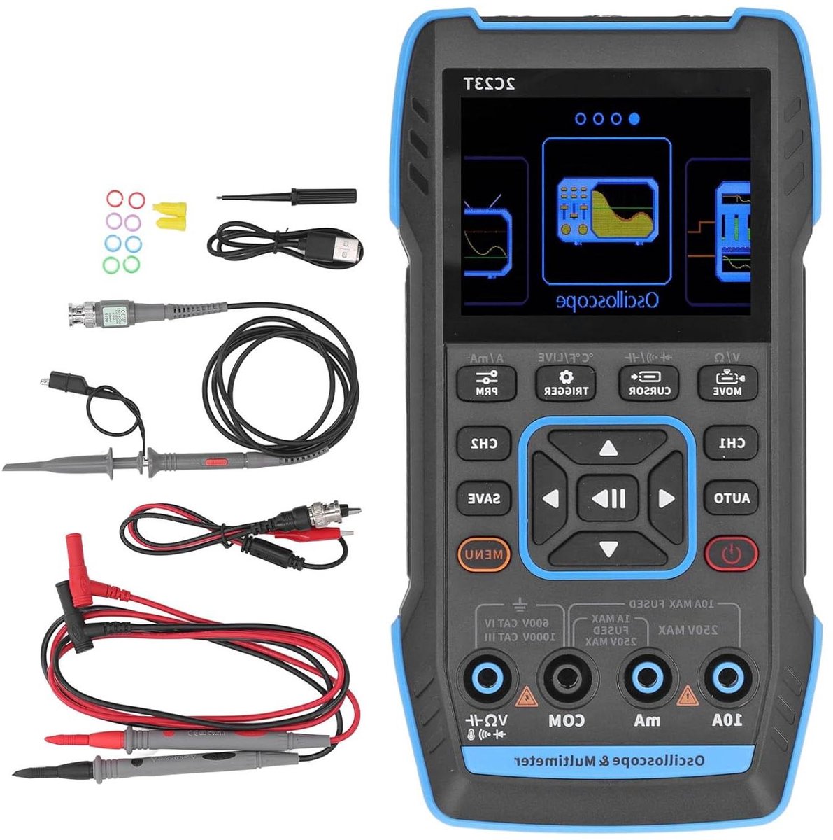 Oscilloscoop Multimeter - Meetinstrument Kit - Elektronica Testen - 3-in-1 Functie - 2.8 Inch HD LCD - Grijs