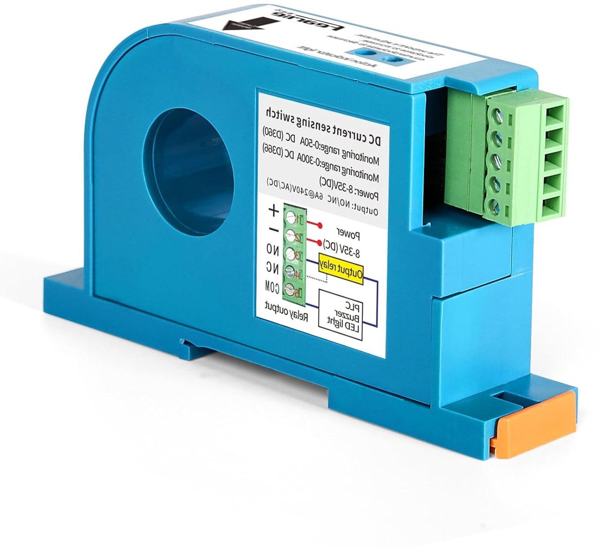 Stroomschakelaar - Stroomsensor regelaar - Overbelasting bewaken - Instelbare drempelwaarde - 0-50A DC - Grijs