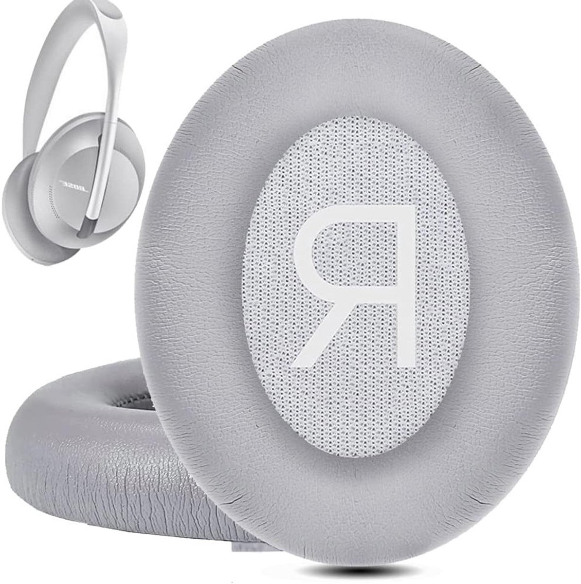 Vervangende Oorkussens voor Noise Cancelling Hoofdtelefoons - Geheugen Foam, Zacht en Duurzaam Kunstleer (Zilver)