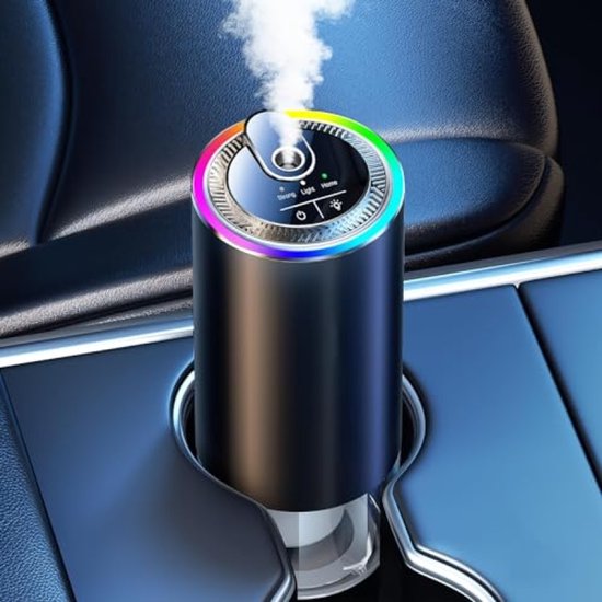 Diffuseur Désodorisant Voiture avec 50ml Parfum Oceann, 4-6 Mois Utilisation, Nébuliseur Ultrasonique, Lumière Musicale RGB, 3 Modes, Marche/Arrêt Automatique, Batterie 1000mAh