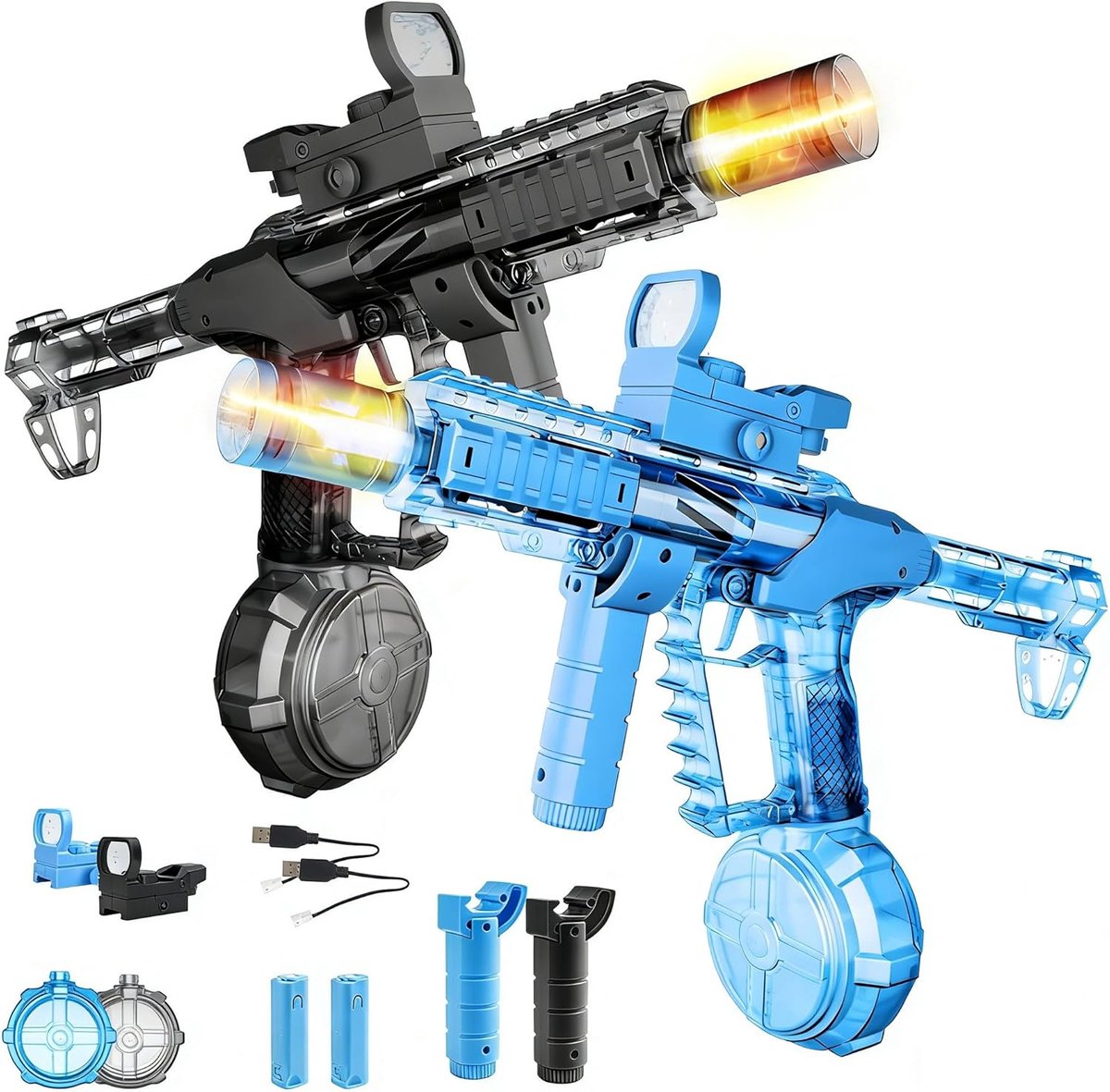 Waterpistool Elektrisch Kinderen - 2 Stuks - van 0-2 Jaar - Waterpistooltjes Klein - Watergeweer - Waterblaster - Watergevecht - Buitenspeelgoed - Zomerspeelgoed - Waterspeelgoed - Zwart/Blauw - van Imperatoris