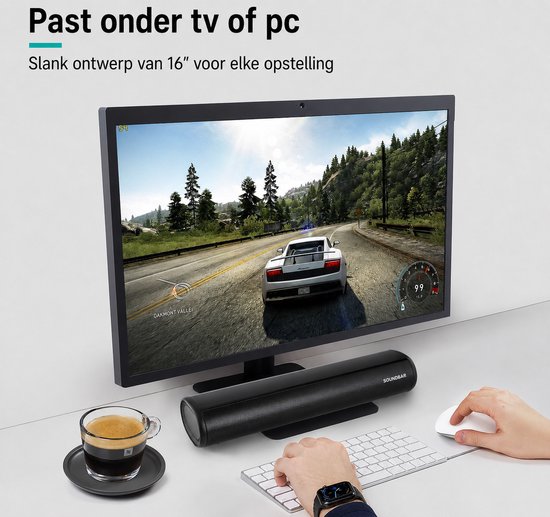 Mini soundbar - soundbar voor tv - computer-soundbar met Bluetooth 5.0 - bekabelde en draadloze pc-luidspreker - home-audiosysteem voor thuisbioscoop/gaming/projectoren van Merkloos — afbeelding 3