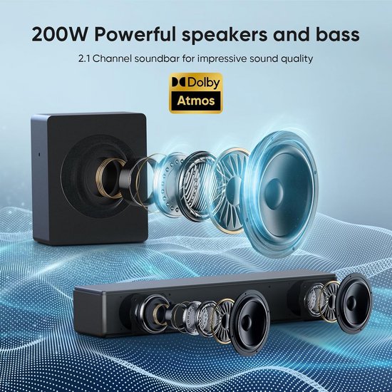 Krachtige 2.1 Soundbar met Dolby Atmos voor Thuisbioscoop Geluid — afbeelding 4
