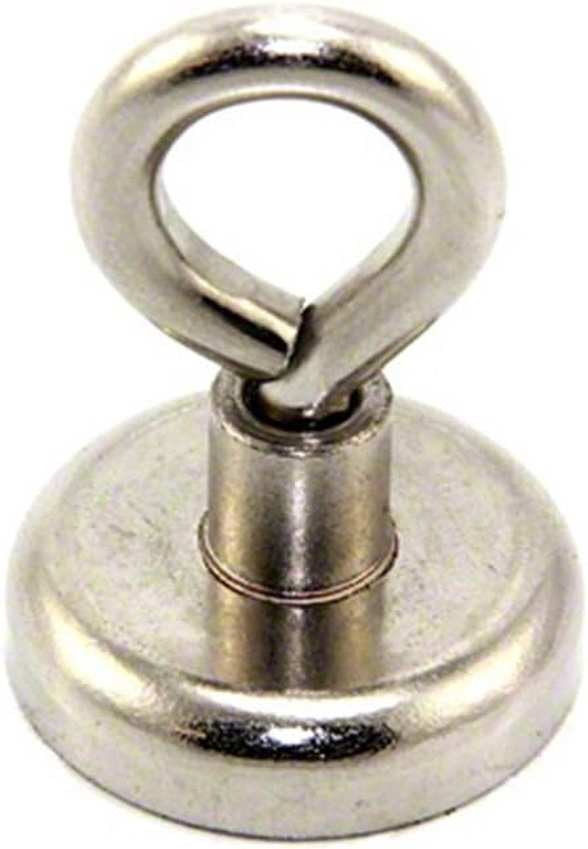 Neodymium klemmagneet met M6 oogbout - 32 mm - trekkracht 36,4 kg