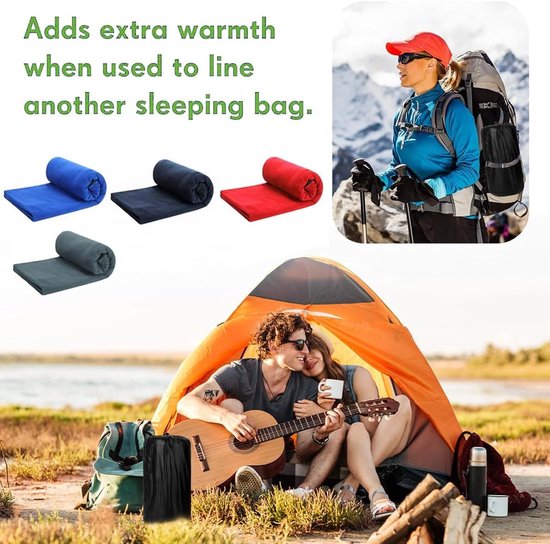 Lichtgewicht Fleece Slaapzakvoering voor Reizen en Camping van Merkloos — afbeelding 2