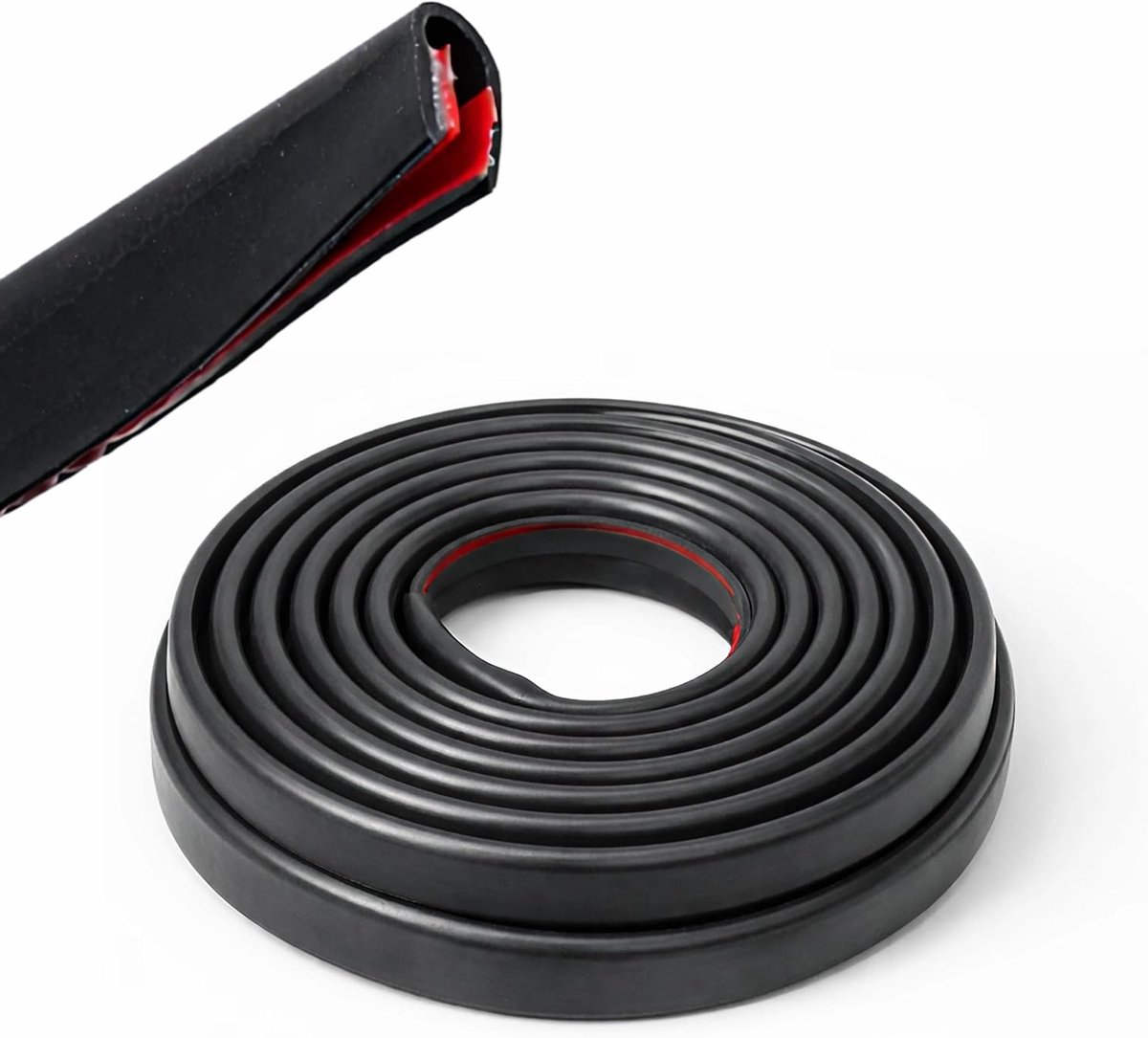 Hoogwaardige zelfklevende rubberen randbescherming, 10 mm, 6 m lange afdichting voor deur en platen, weerbestendig en geschikt voor plaatdiktes van 0,5 - 2 mm, perfect voor isolatie en bescherming